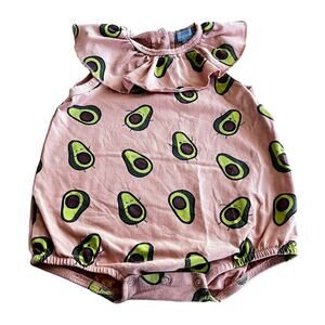 Pompomme baby girls avocado print bubble romper summer one piece size 12 months